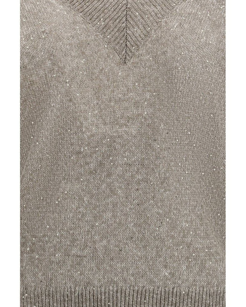 Brunello Cucinelli Brown Linen Sweatshirt Glam Steals