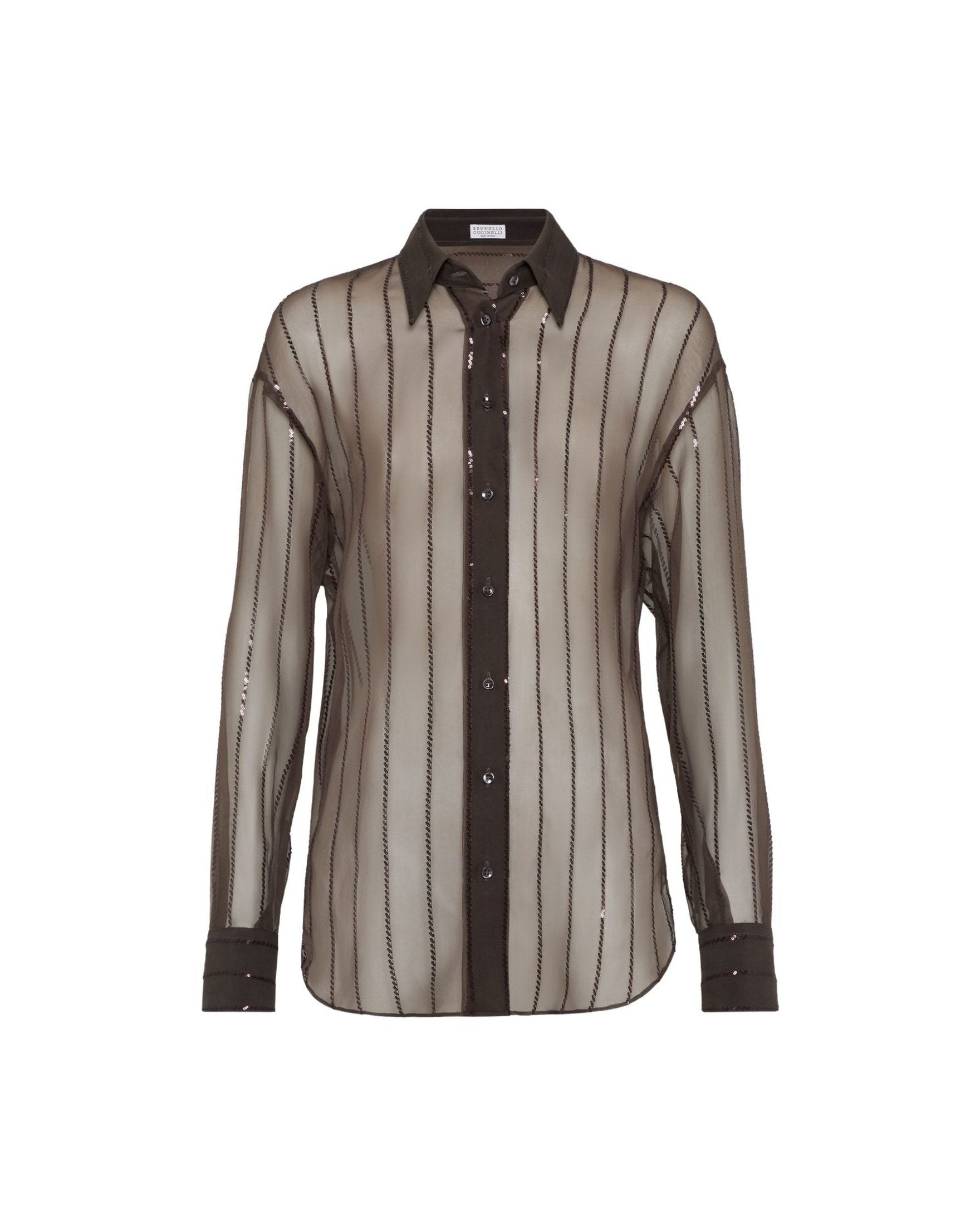 Brunello Cucinelli Brown Shirt Glam Steals