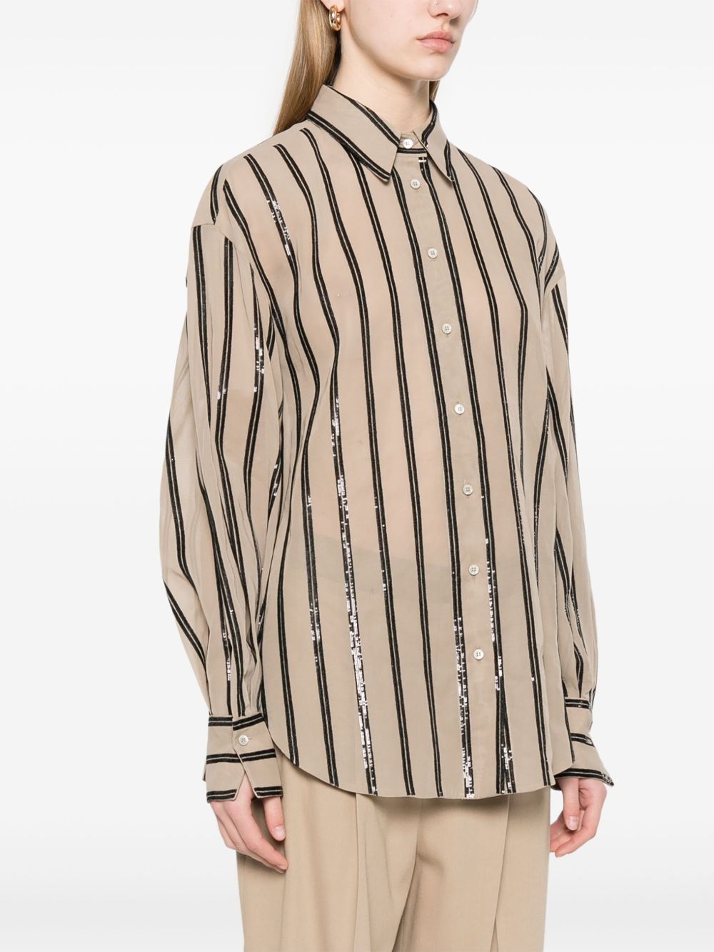 Brunello Cucinelli Brown Shirt Glam Steals