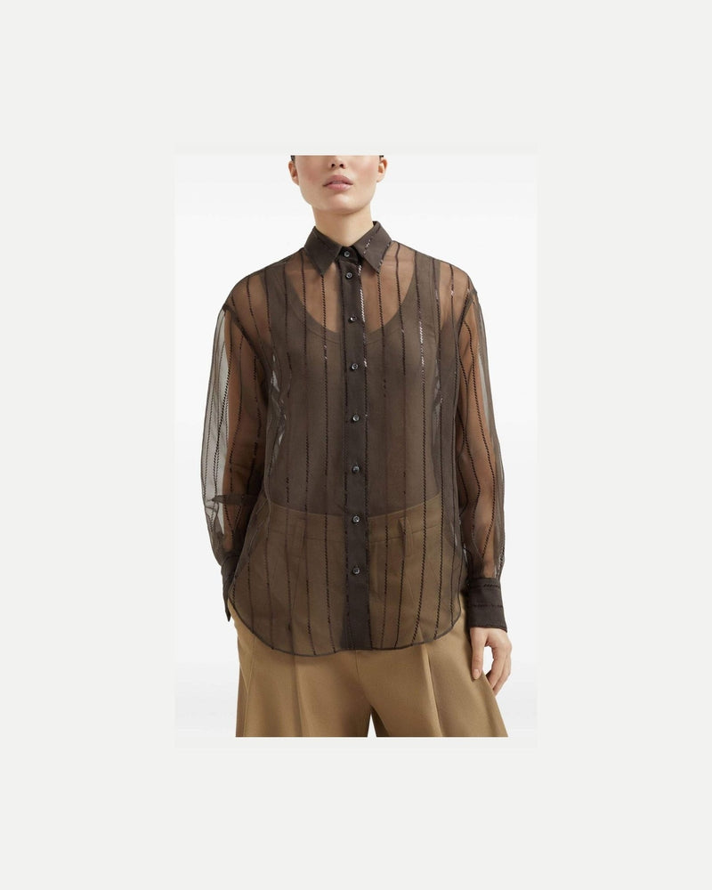 Brunello Cucinelli Brown Shirt Glam Steals