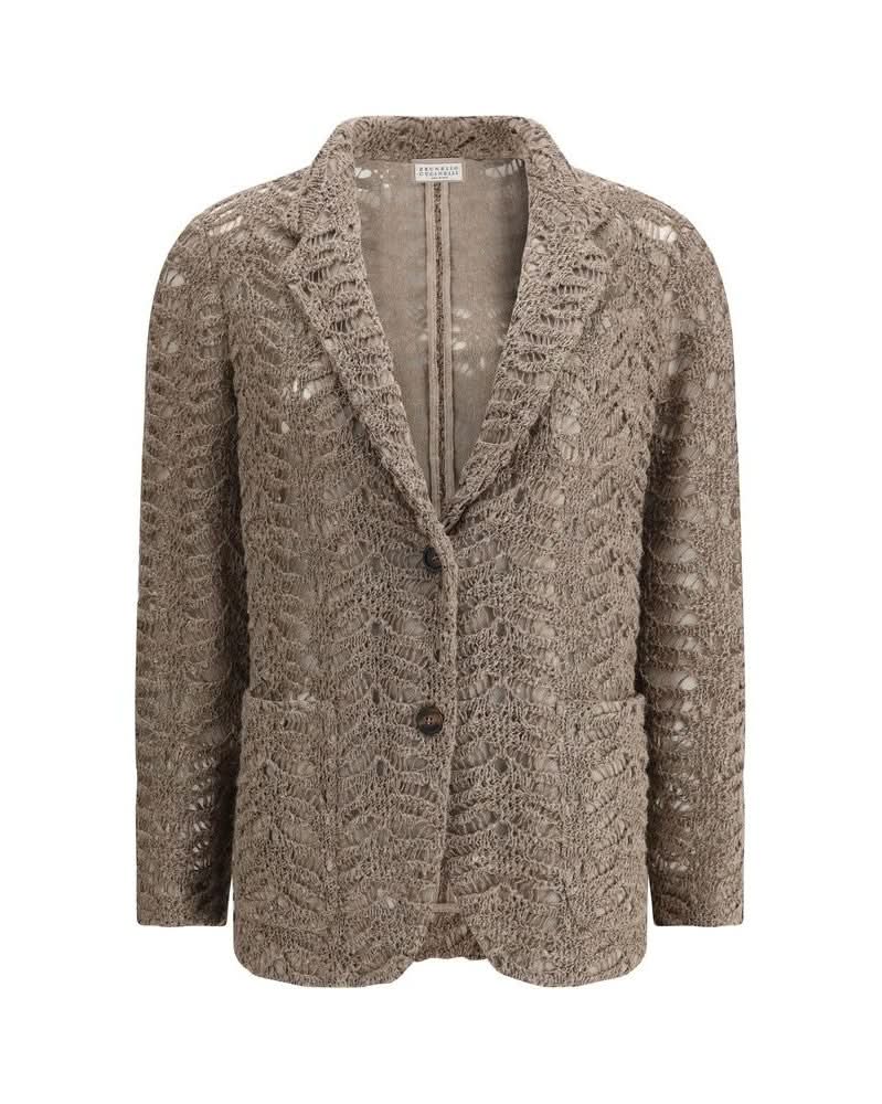 Brunello Cucinelli Brown Silk Blazer Glam Steals
