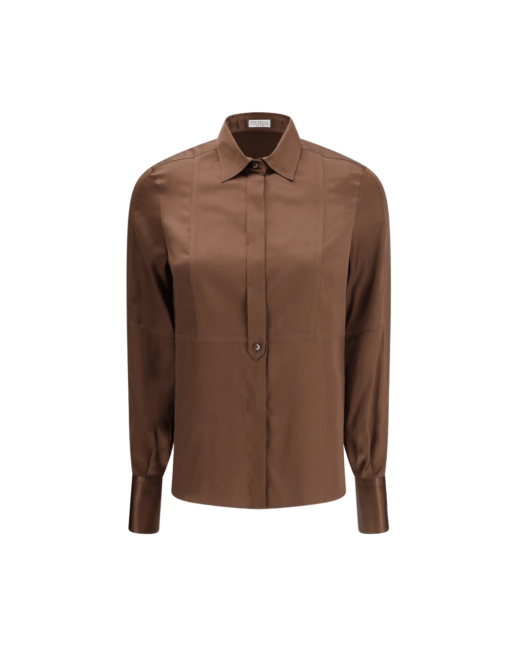 Brunello Cucinelli Brown Silk Dress Shirt Glam Steals