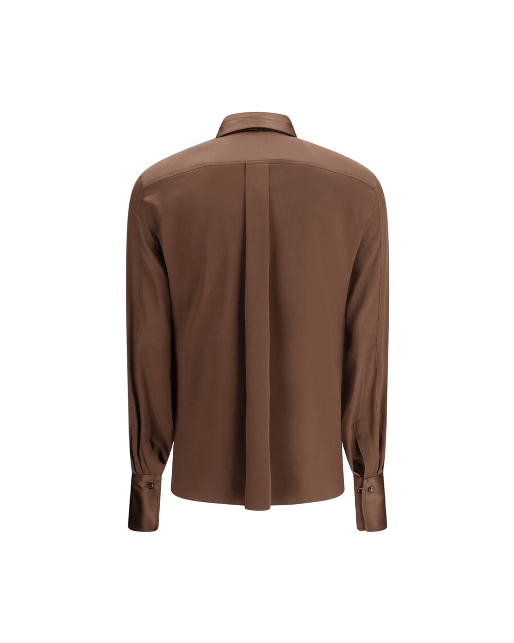 Brunello Cucinelli Brown Silk Dress Shirt