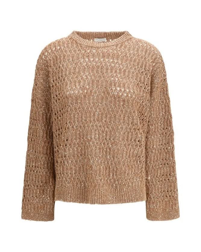 Brunello Cucinelli Brown Silk Sweatshirt Glam Steals