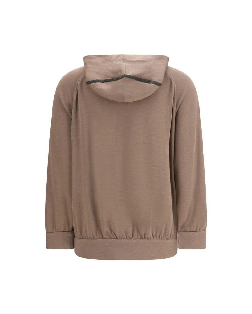 Brunello Cucinelli Brown Silk Sweatshirt 