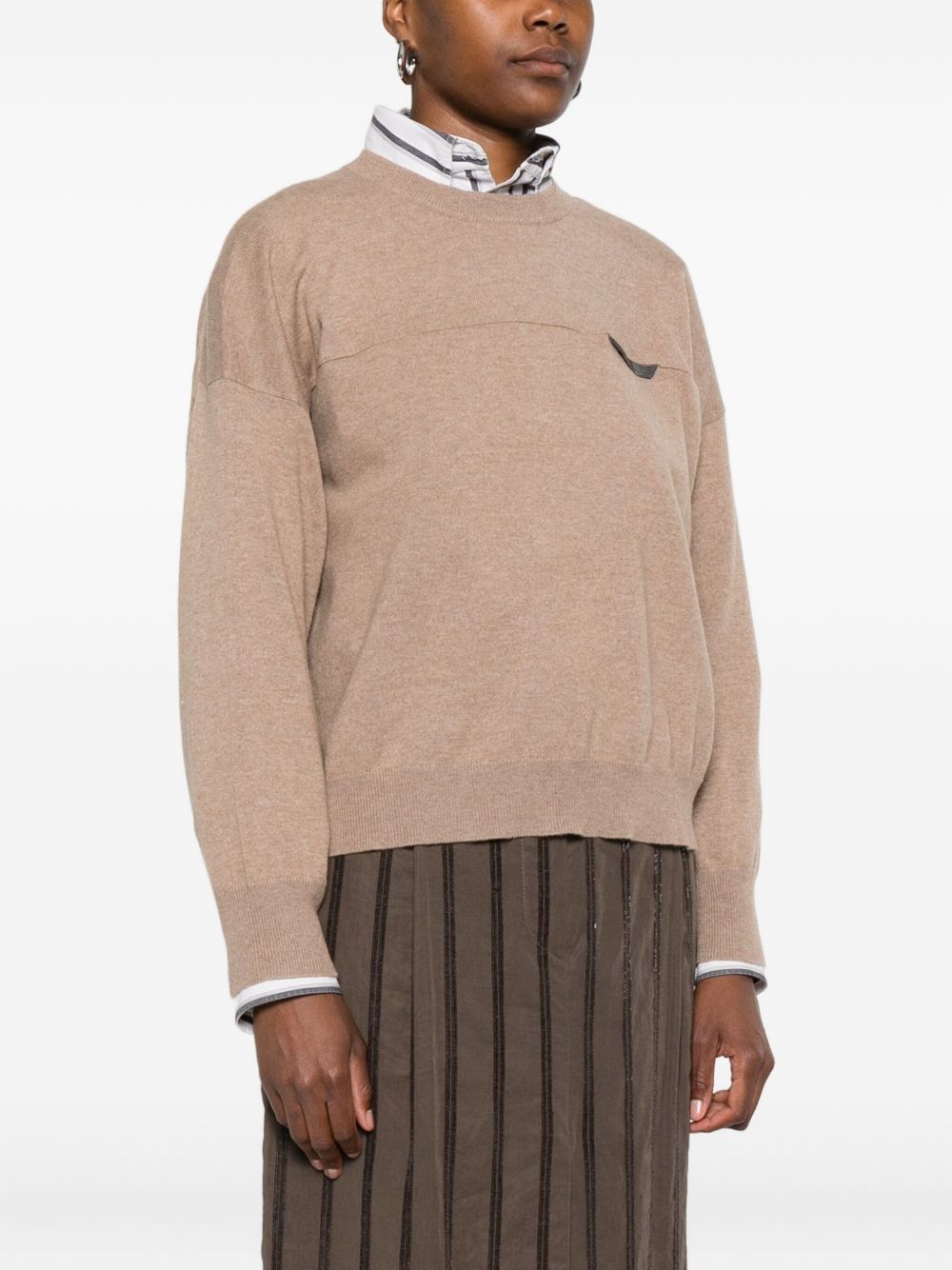 Brunello Cucinelli Brown Sweater Glam Steals