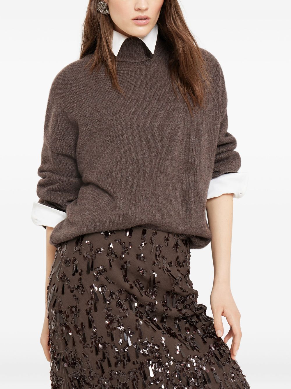 Brunello Cucinelli Brown Sweater Glam Steals