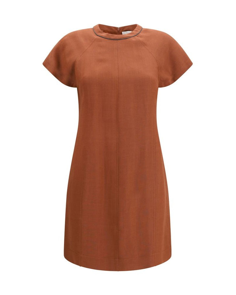 Brunello Cucinelli Brown Viscose Casual Dress Glam Steals