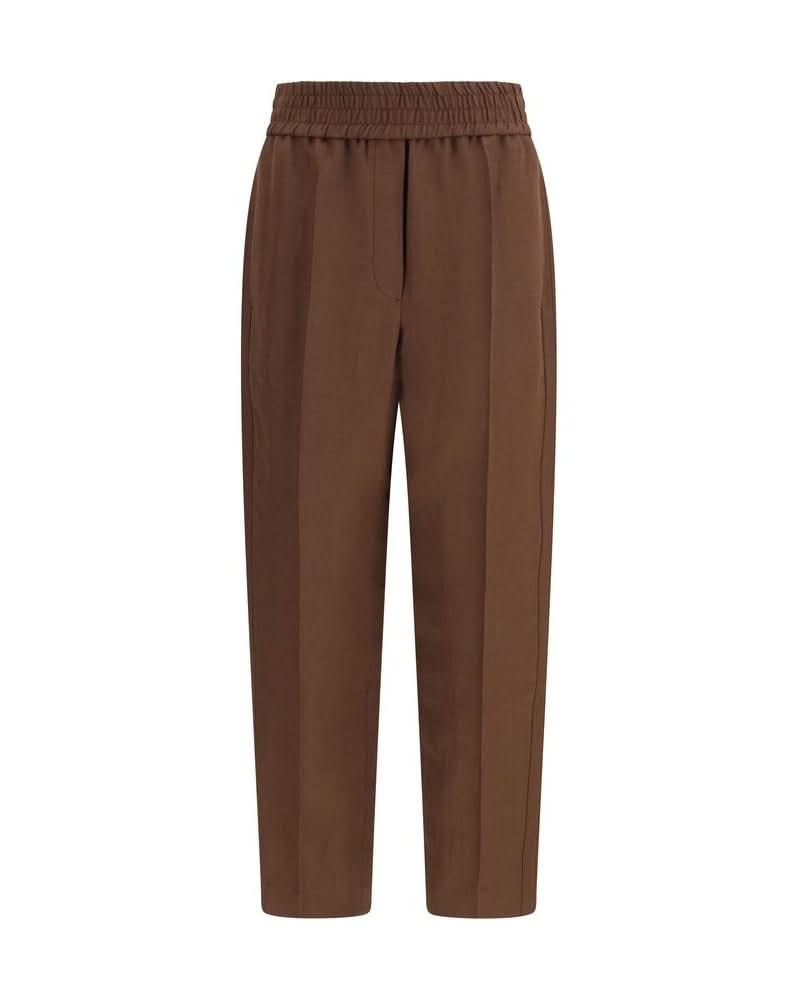 Brunello Cucinelli Brown Viscose Casual Pant Glam Steals