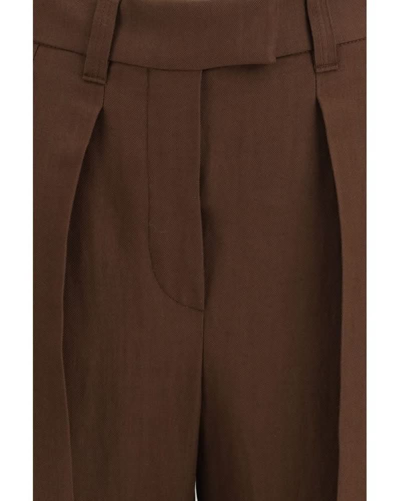 Brunello Cucinelli Brown Viscose Casual Pant Glam Steals