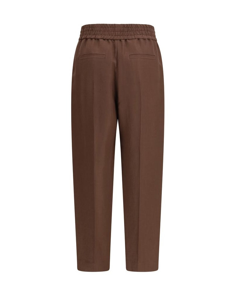 Brunello Cucinelli Brown Viscose Casual Pant Glam Steals