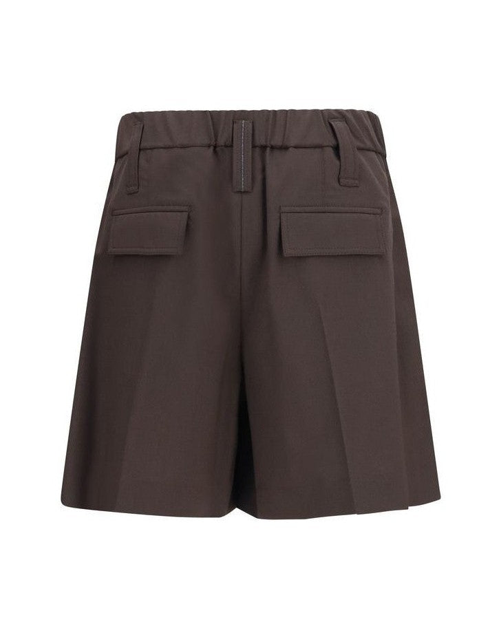 Brunello Cucinelli Brown Wool Oves Aries Bermuda Shorts Glam Steals