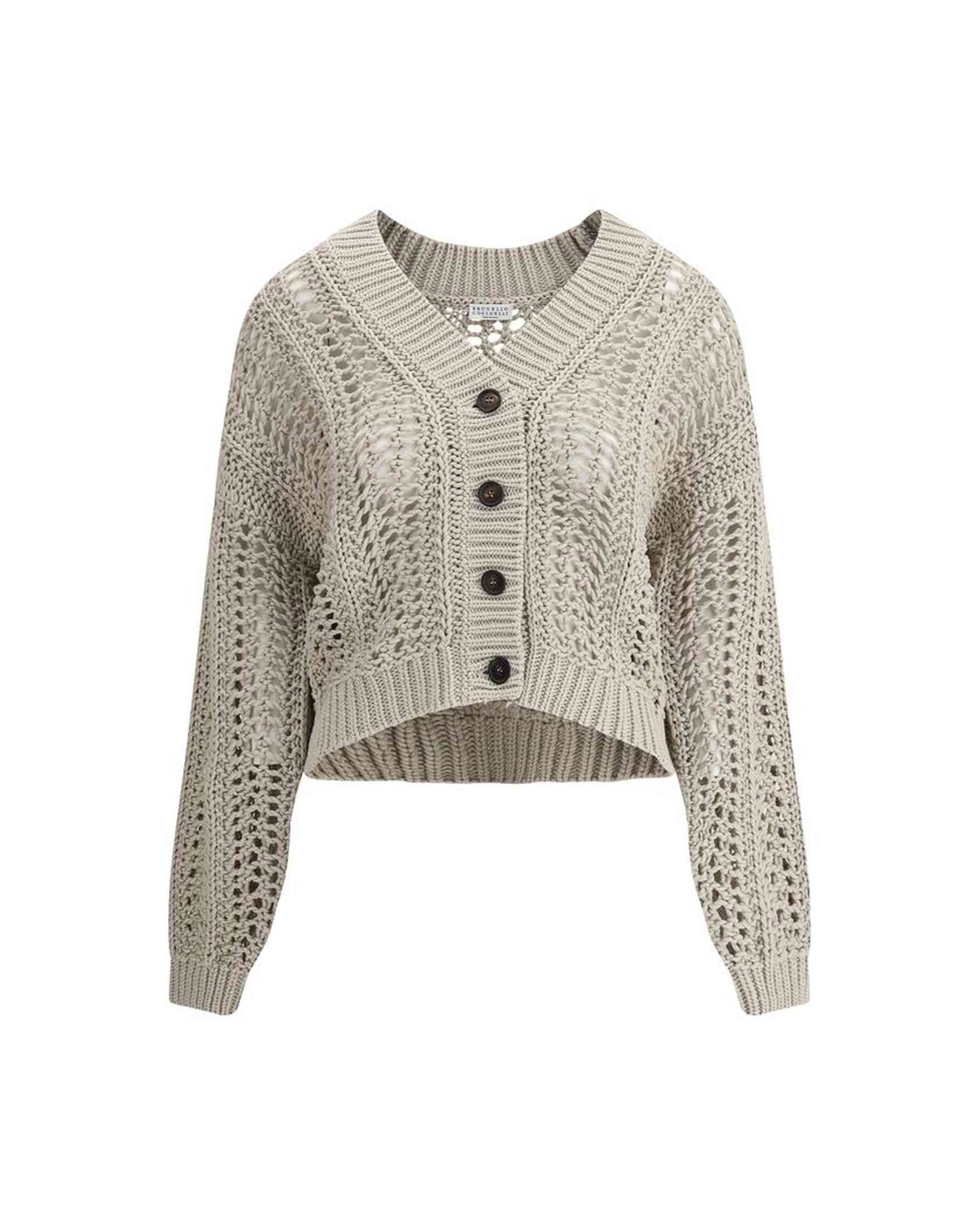 Brunello Cucinelli Cardigan In Perforated Knit Glam Steals