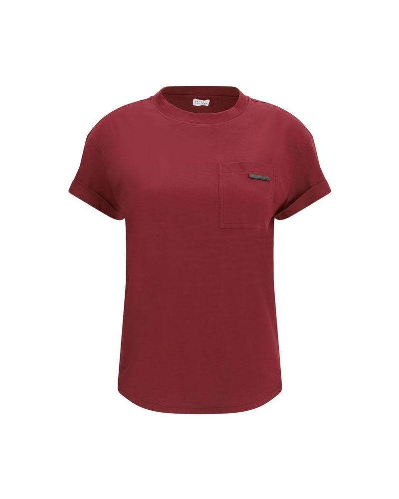 Brunello Cucinelli Cotton Bordeaux T-shirt Glam Steals
