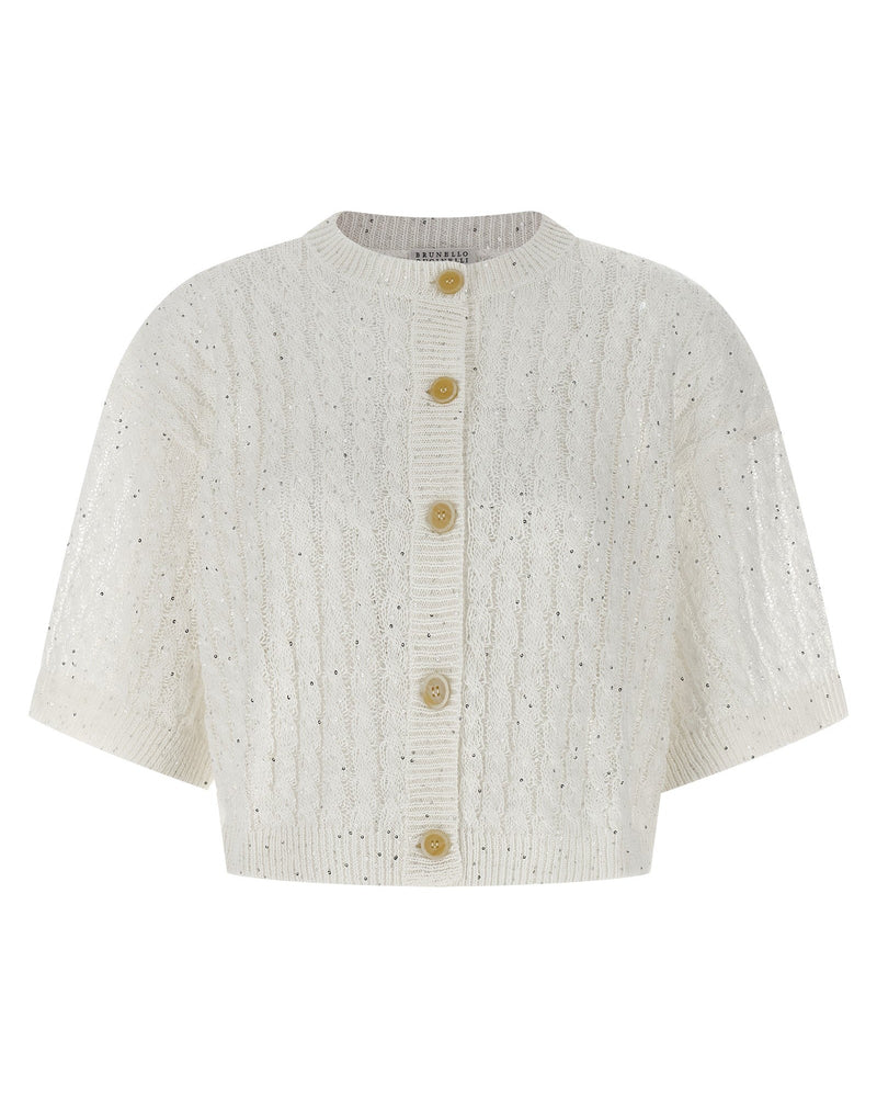 Brunello Cucinelli Dazzling Cable Cardigan Glam Steals