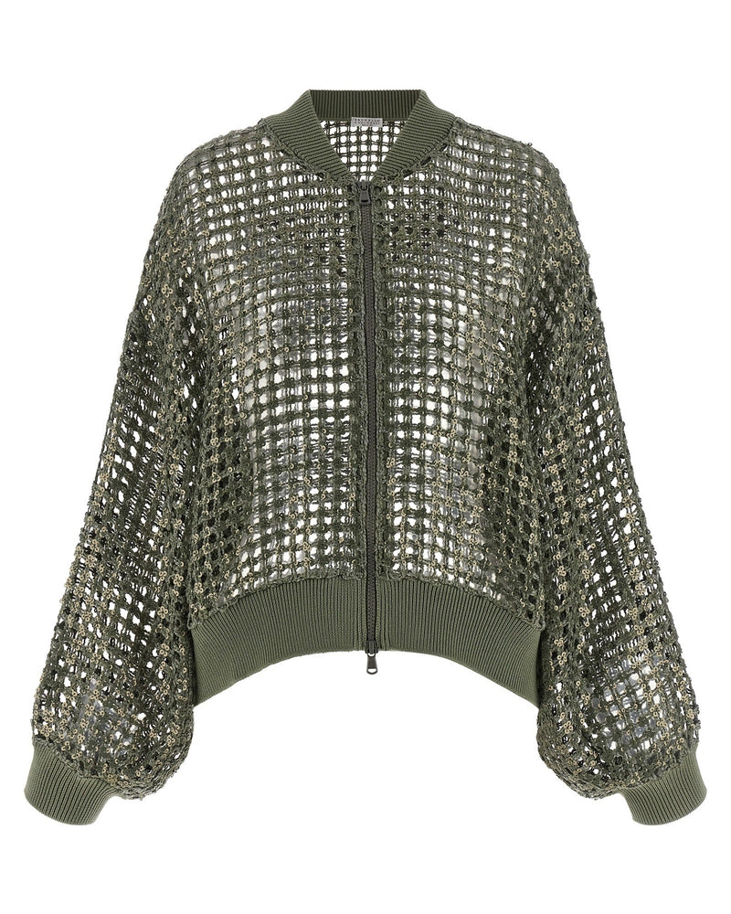 Brunello Cucinelli Dazzling Net Embroidery Cardigan Glam Steals