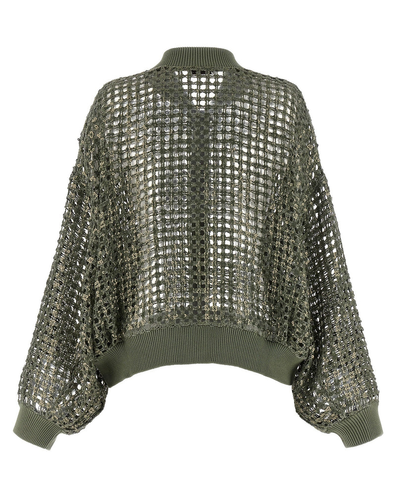 Brunello Cucinelli Dazzling Net Embroidery Cardigan Glam Steals