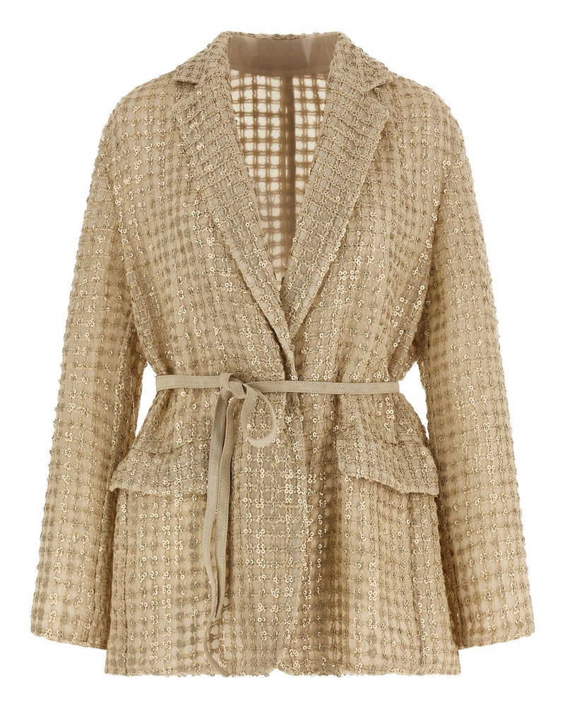 Brunello Cucinelli Dazzling Net Embroidery Organza Blazer Glam Steals