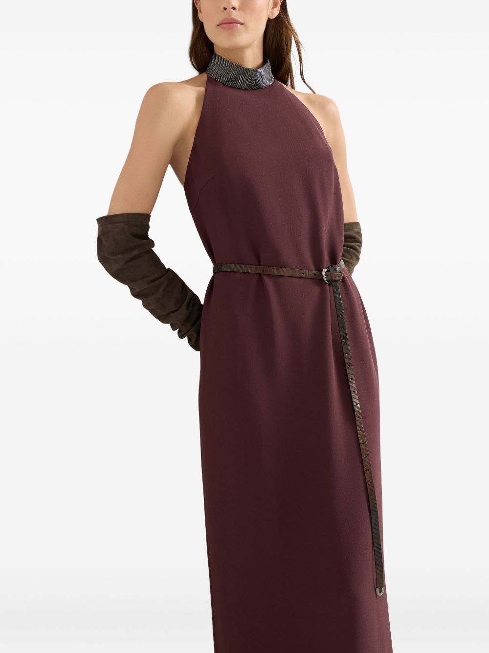 Brunello Cucinelli Dress Bordeaux Glam Steals