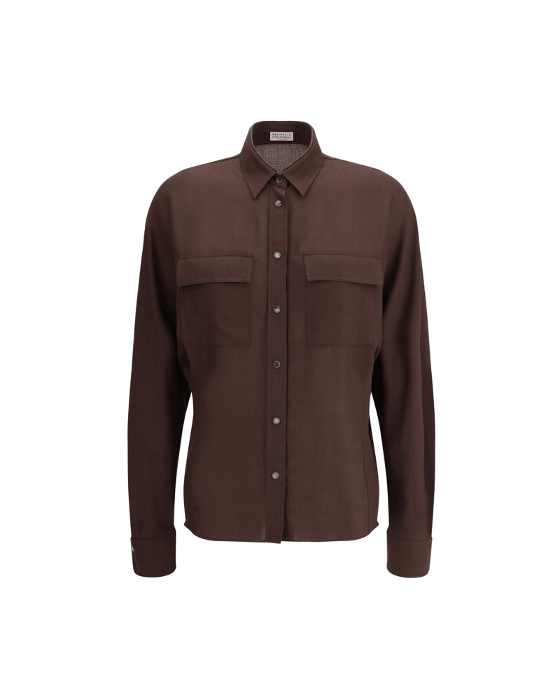 Brunello Cucinelli Embellished Collar Shirt Glam Steals