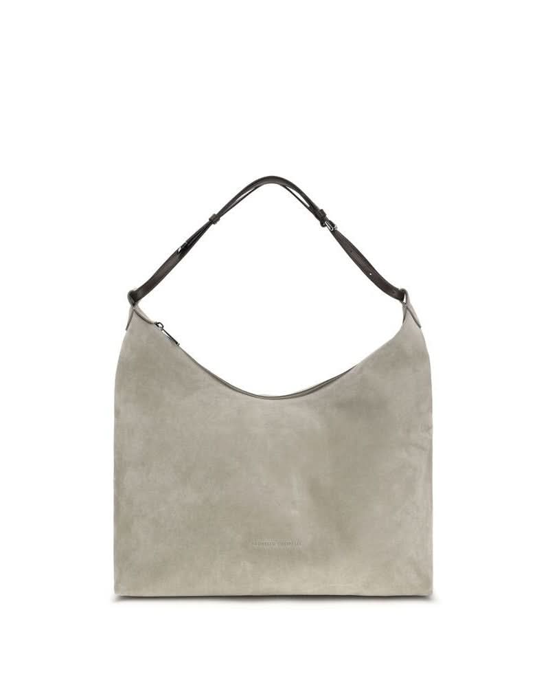 Brunello Cucinelli Gray Calf Leather Bos Taurus Handbag Glam Steals