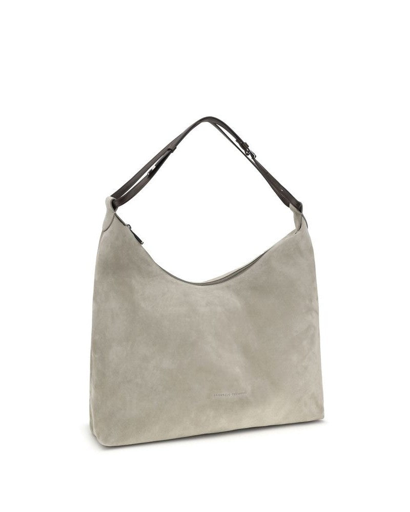 Brunello Cucinelli Gray Calf Leather Bos Taurus Handbag Glam Steals