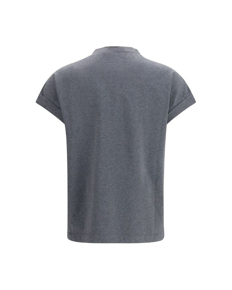 Brunello Cucinelli Gray Cotton T-shirt Glam Steals