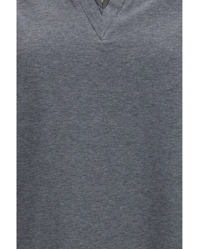 Brunello Cucinelli Gray Cotton T-shirt Glam Steals