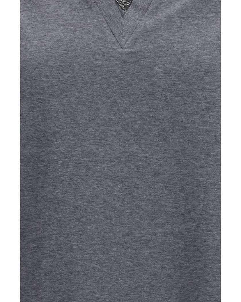 Brunello Cucinelli Gray Cotton T-shirt Glam Steals