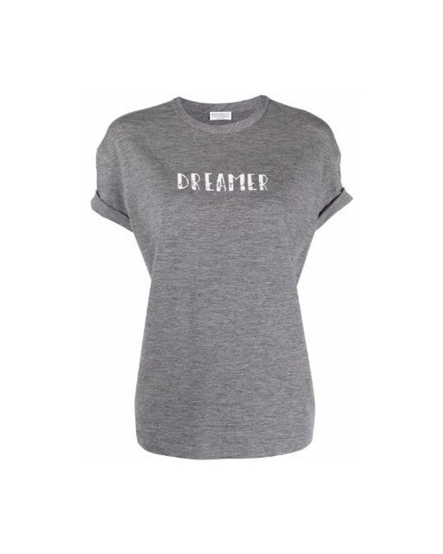 Brunello Cucinelli Gray Elastane T-Shirt T-Shirts