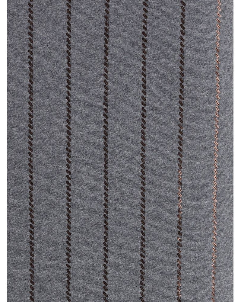 Brunello Cucinelli Gray Polyester Midi Skirt Glam Steals