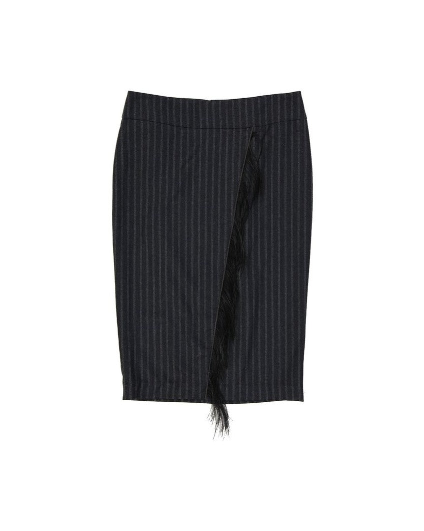 Brunello Cucinelli Gray Virgin Wool Midi Skirt Glam Steals