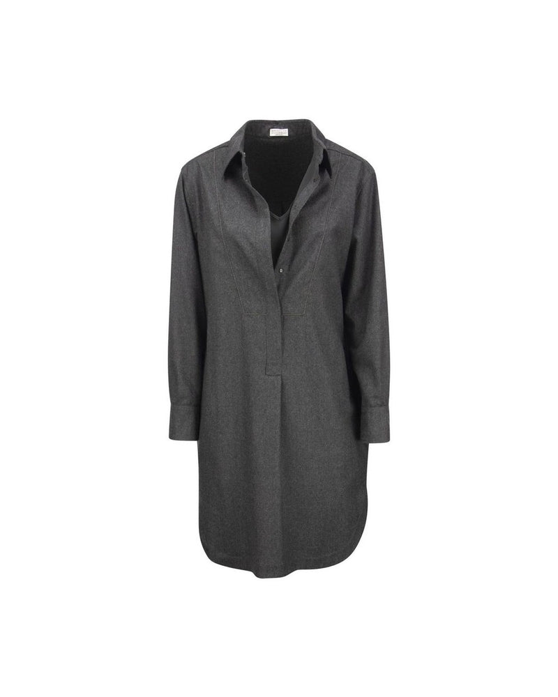 Brunello Cucinelli Gray Wool Dress Glam Steals
