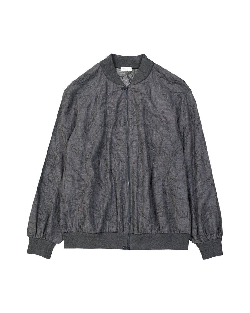 Brunello Cucinelli Gray Wool Virgin Bomber Glam Steals