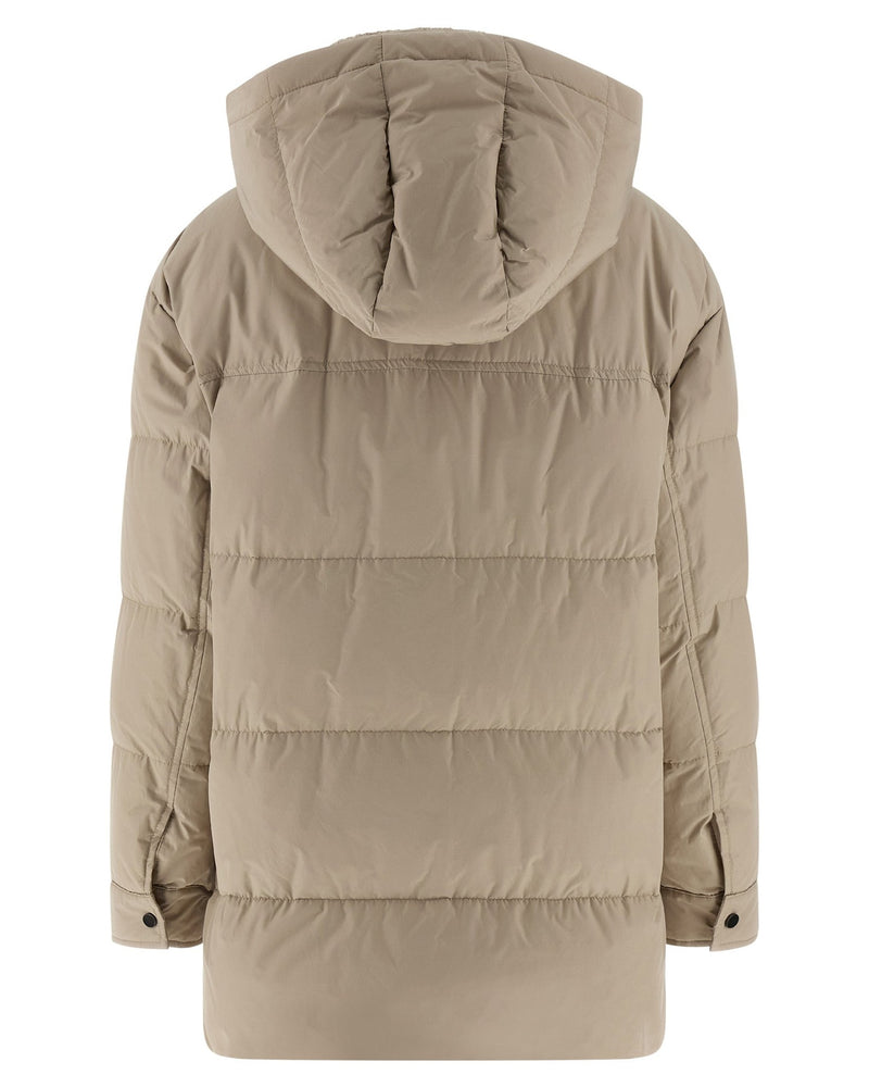 Brunello Cucinelli Knitted Neck Down Jacket Glam Steals