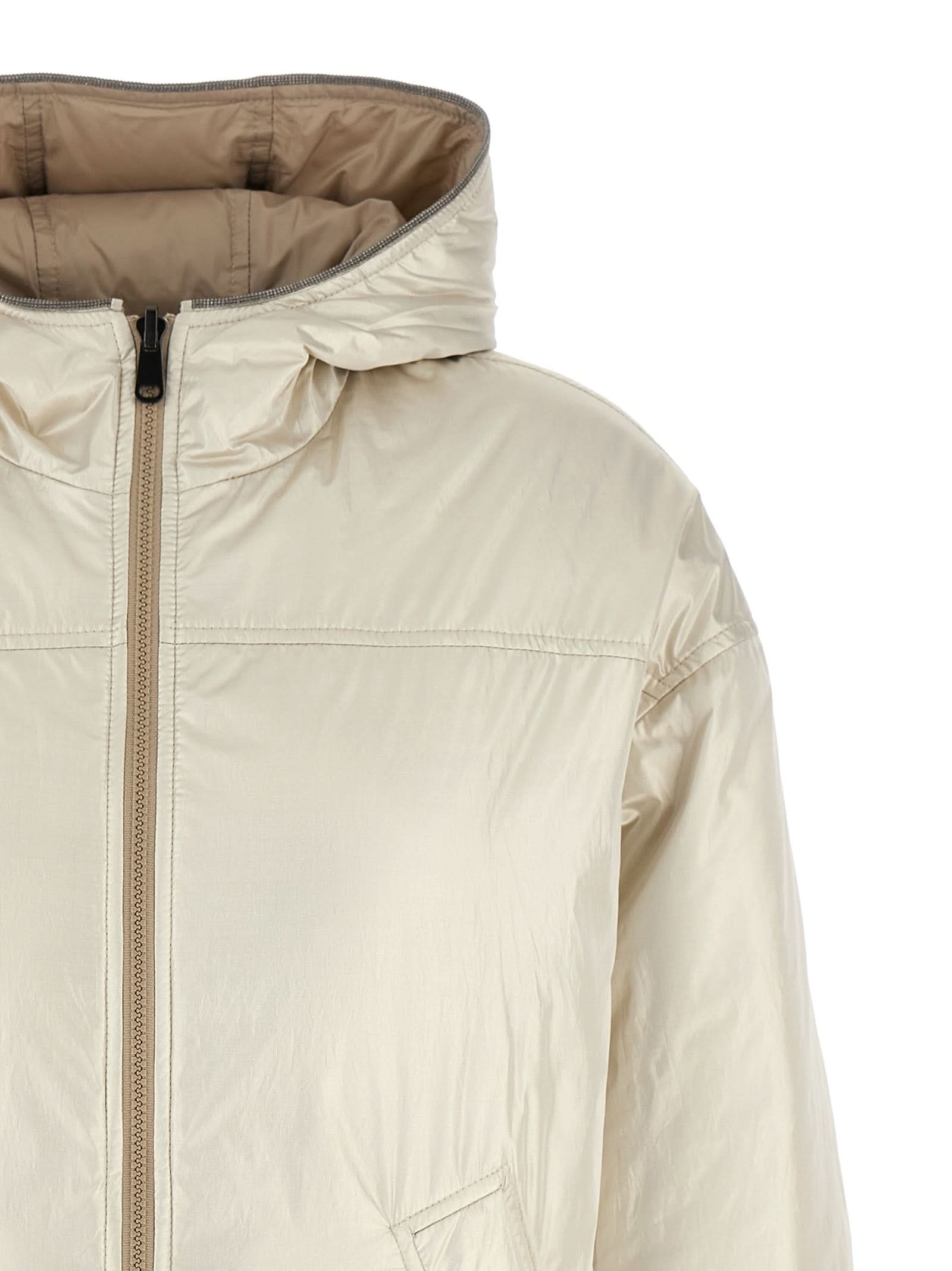 Brunello Cucinelli Laminated Reversible Down Jacket Glam Steals