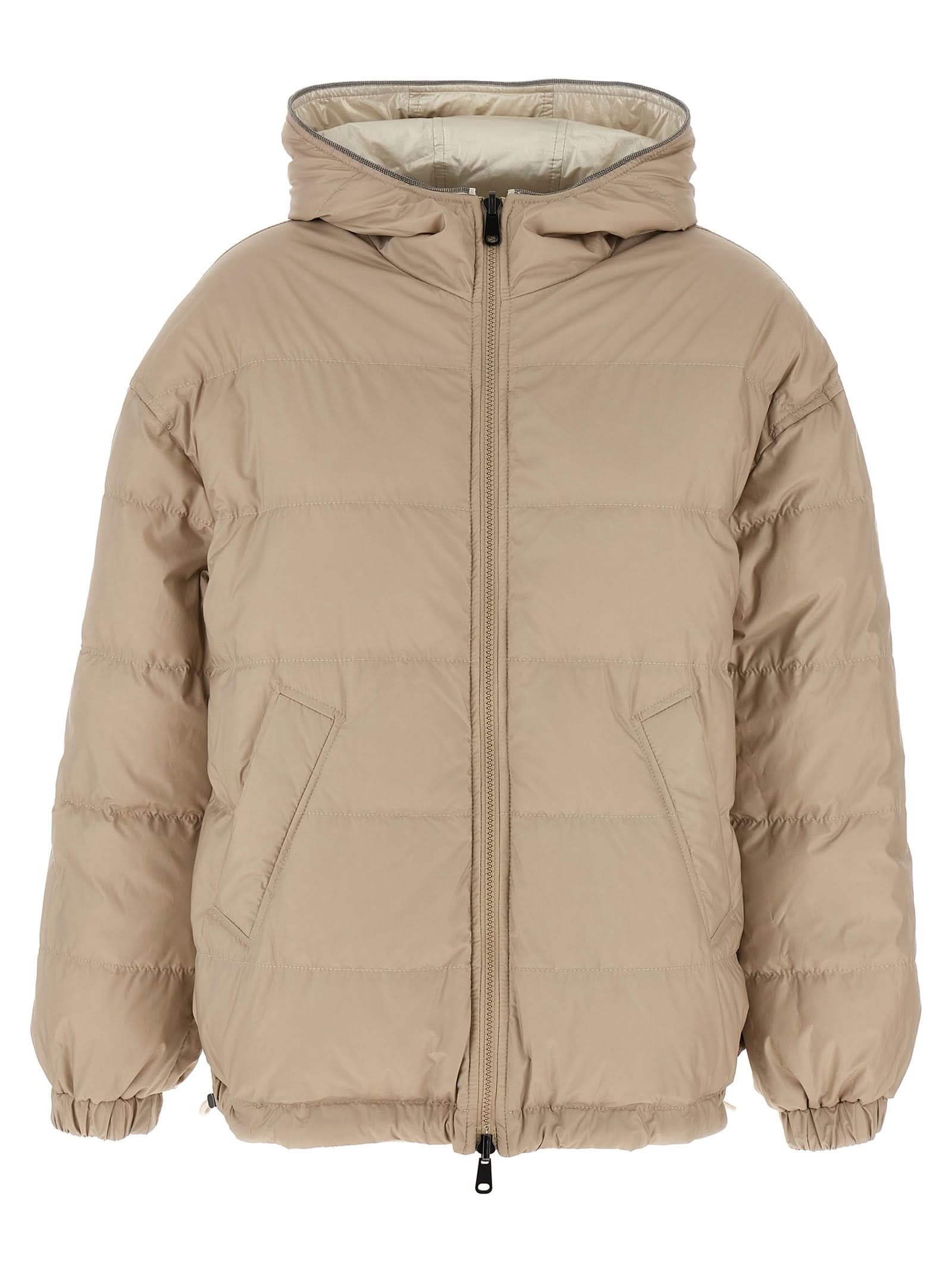 Brunello Cucinelli Laminated Reversible Down Jacket Glam Steals