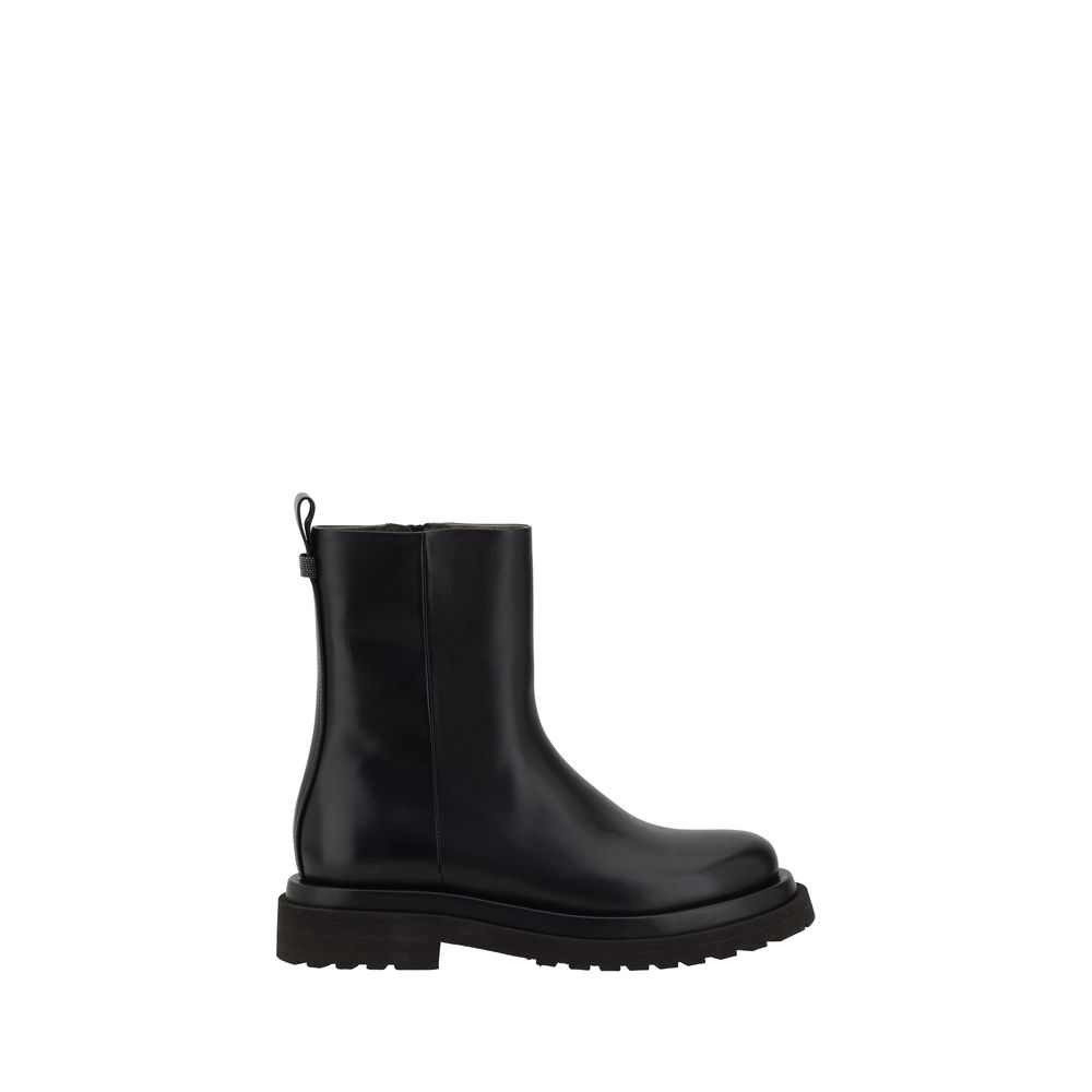 Brunello Cucinelli Leather Ankle Boots Glam Steals