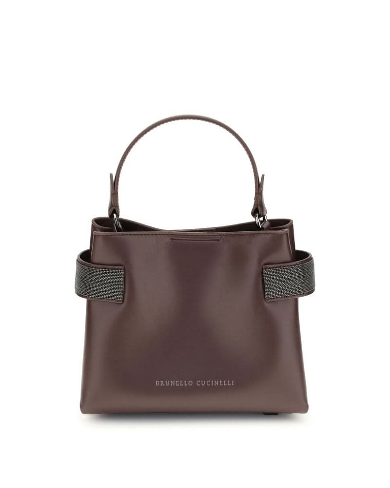 Brunello Cucinelli Leather Bordeaux Handbag 