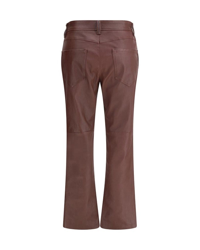 Brunello Cucinelli Leather Bordeaux Pant Glam Steals