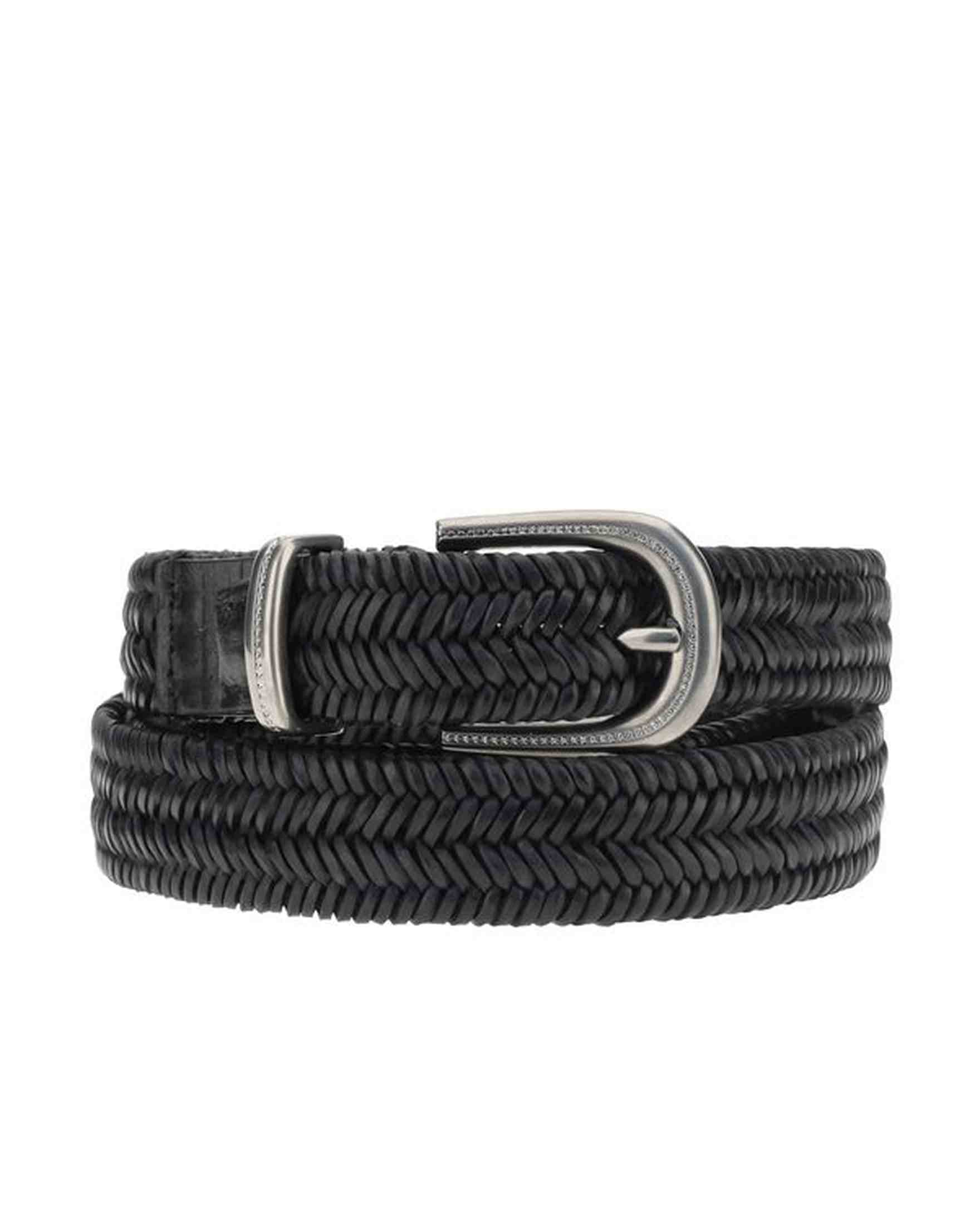 Brunello Cucinelli Leather Braided Stretch Belt Glam Steals