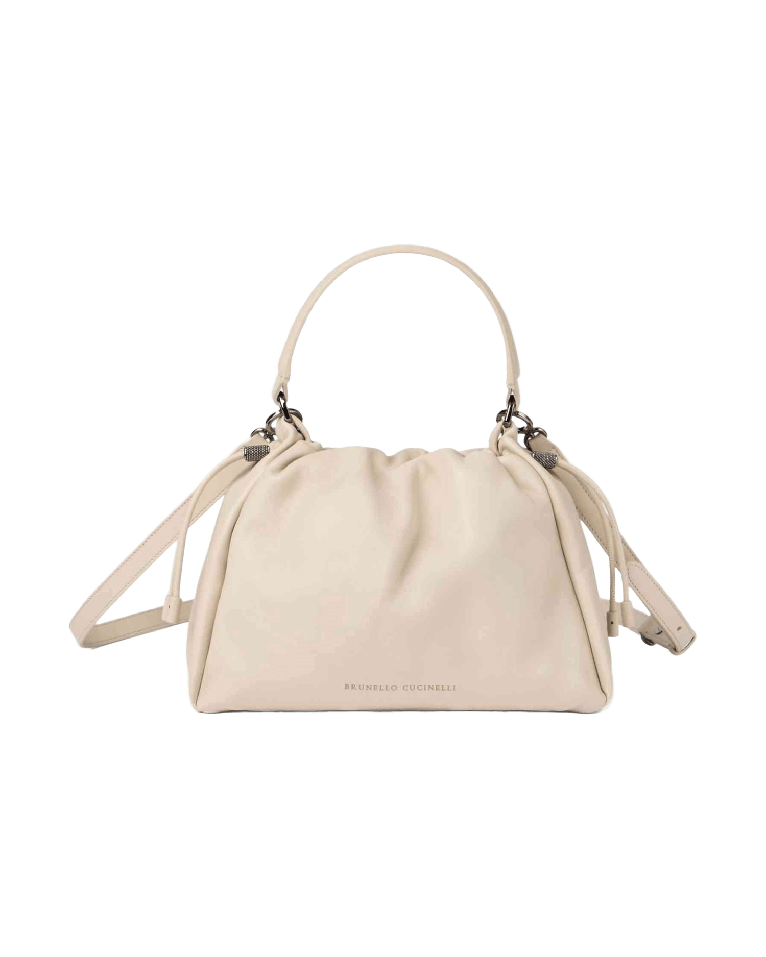 Brunello Cucinelli Leather Mellow Small Bucket Bag In Soft With Monili Glam Steals