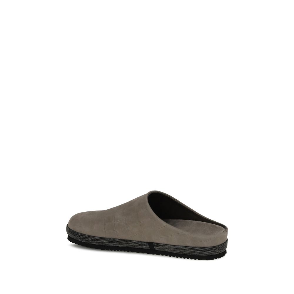 Brunello Cucinelli Leather Sabots Glam Steals