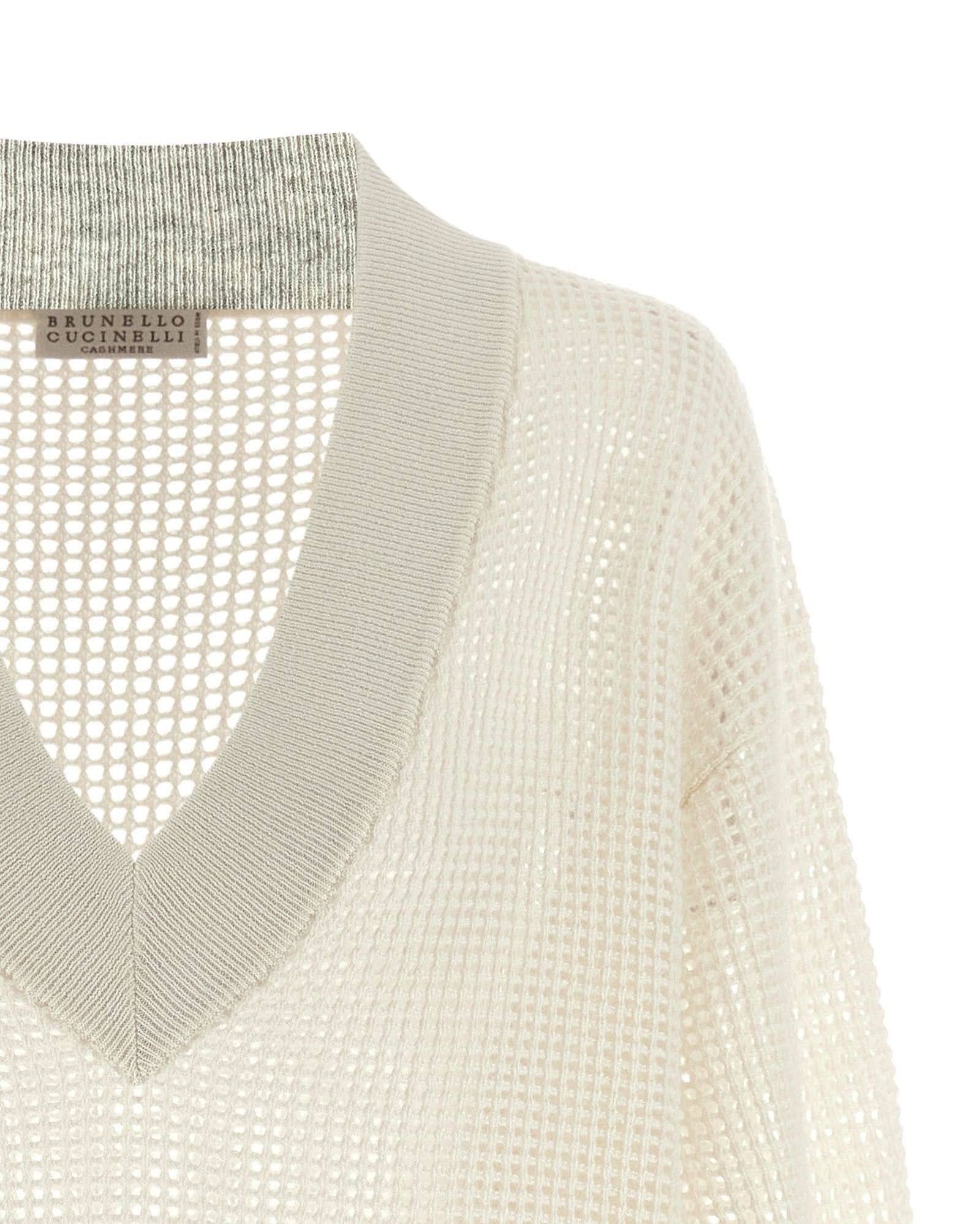 Brunello Cucinelli Mesh Net Sweater Glam Steals