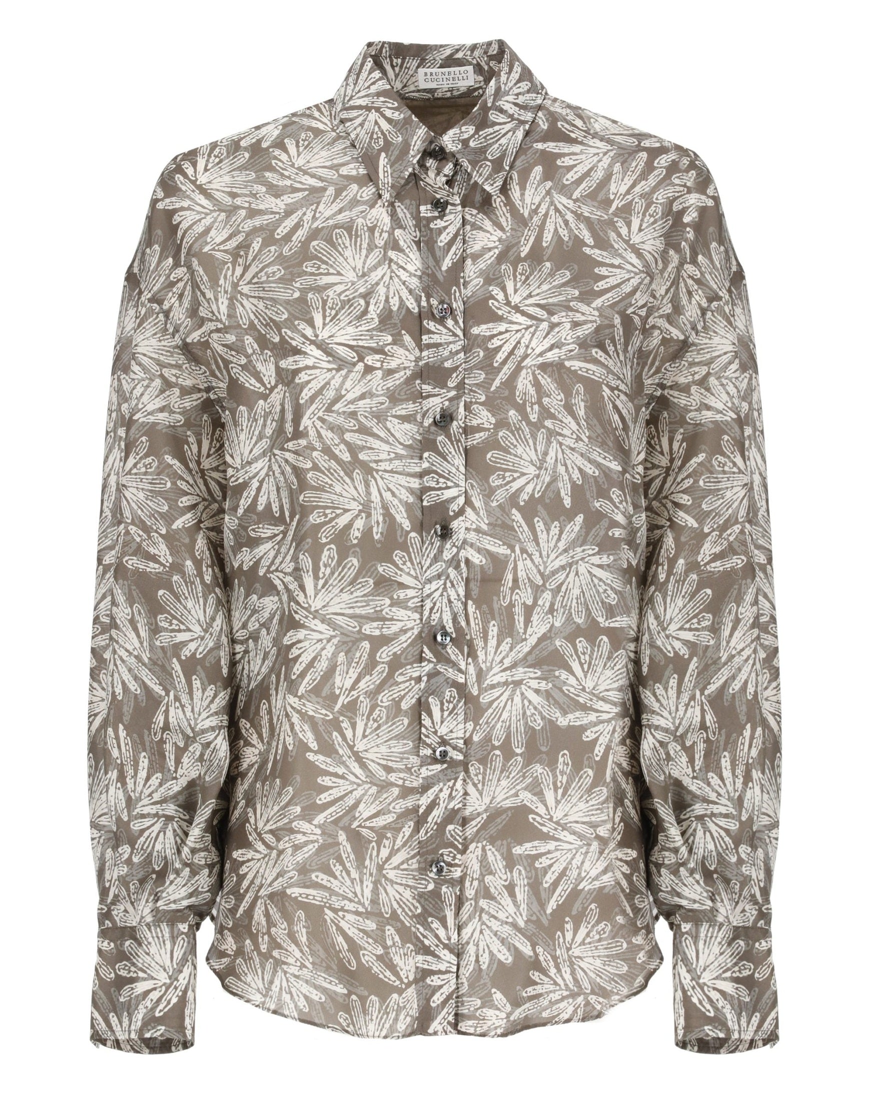 Brunello Cucinelli Multicolor Silk Pattern Shirt 