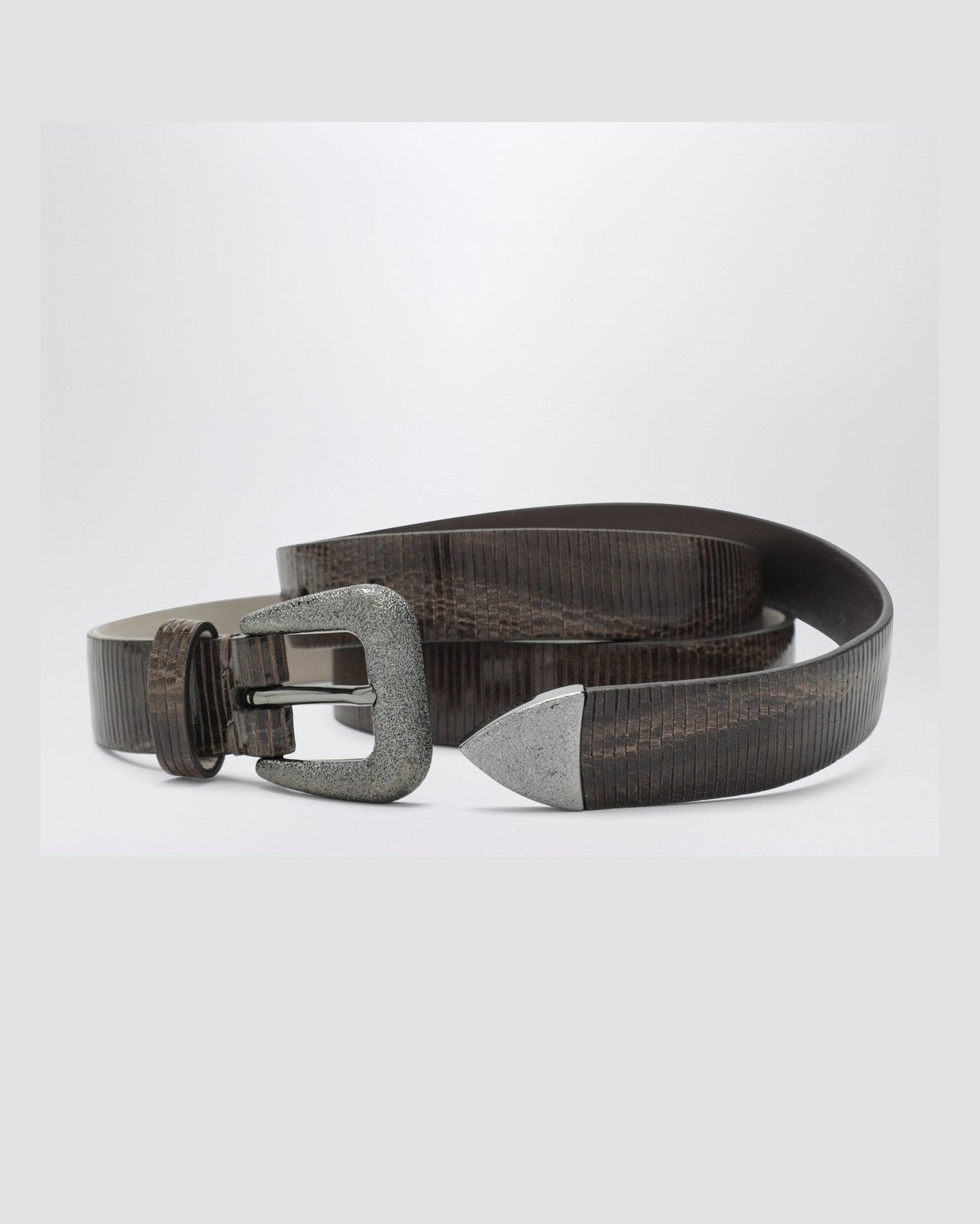 Brunello Cucinelli Olive Green Leather Belt Glam Steals