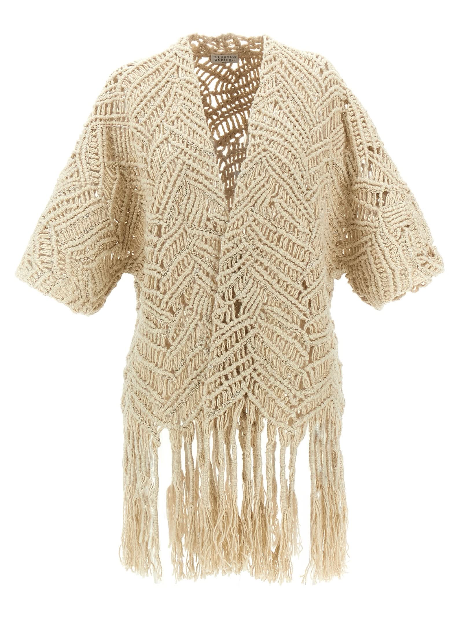 Brunello Cucinelli Opera Dazzling Macramé Cardigan Glam Steals