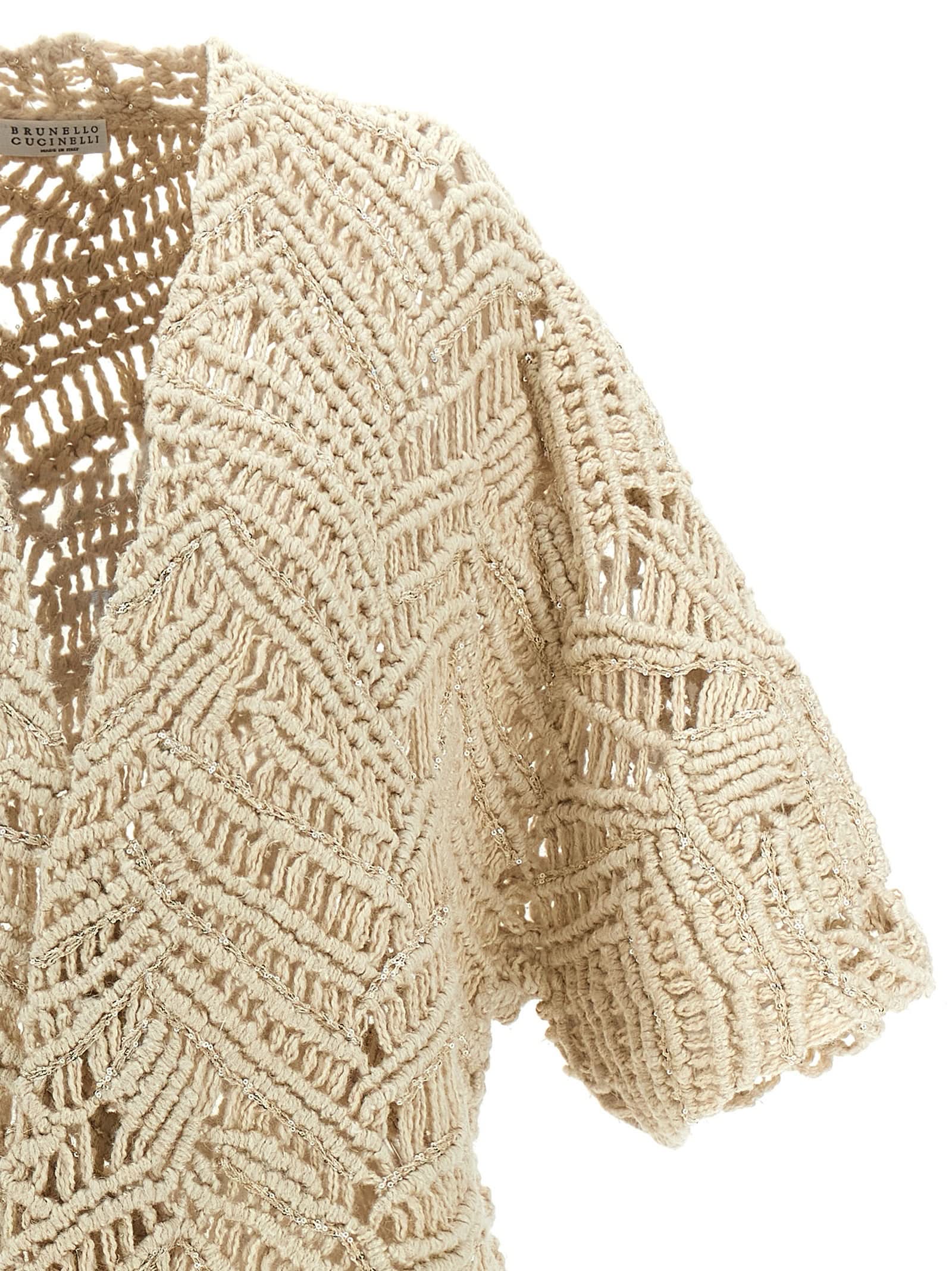 Brunello Cucinelli Opera Dazzling Macramé Cardigan Glam Steals