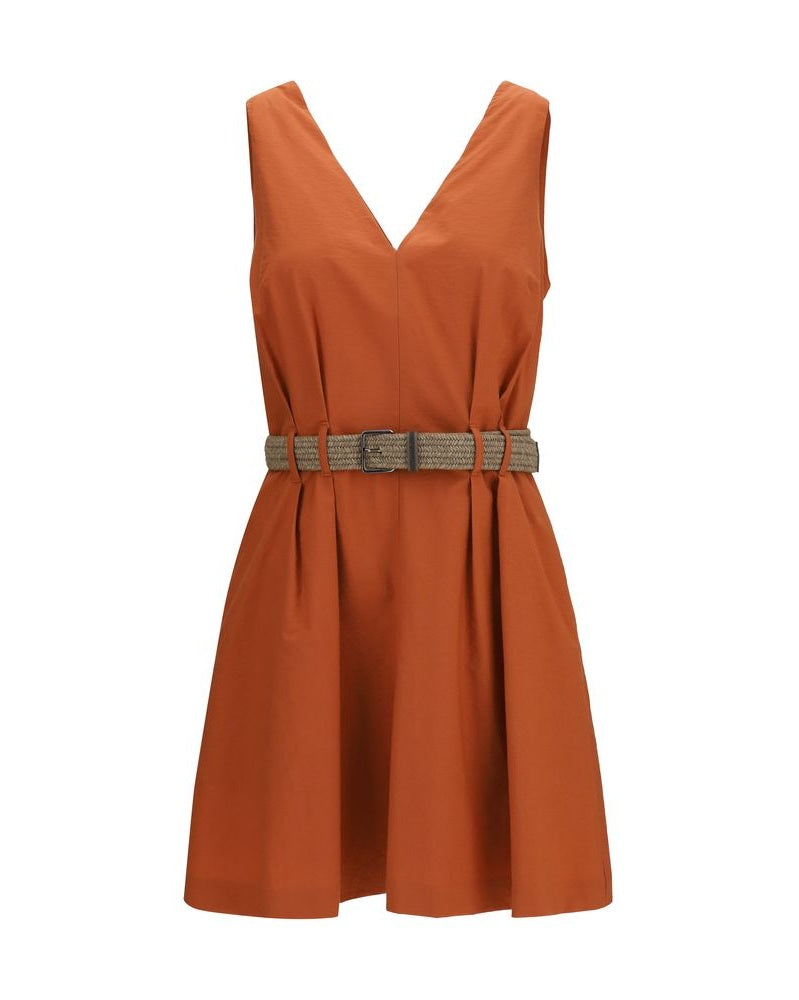 Brunello Cucinelli Orange Cotton Casual Dress Glam Steals