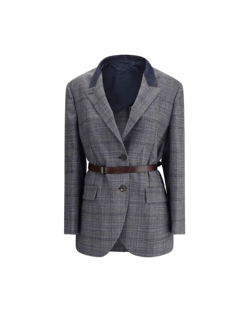 Brunello Cucinelli Prince Of Wales Pattern Blazer Glam Steals
